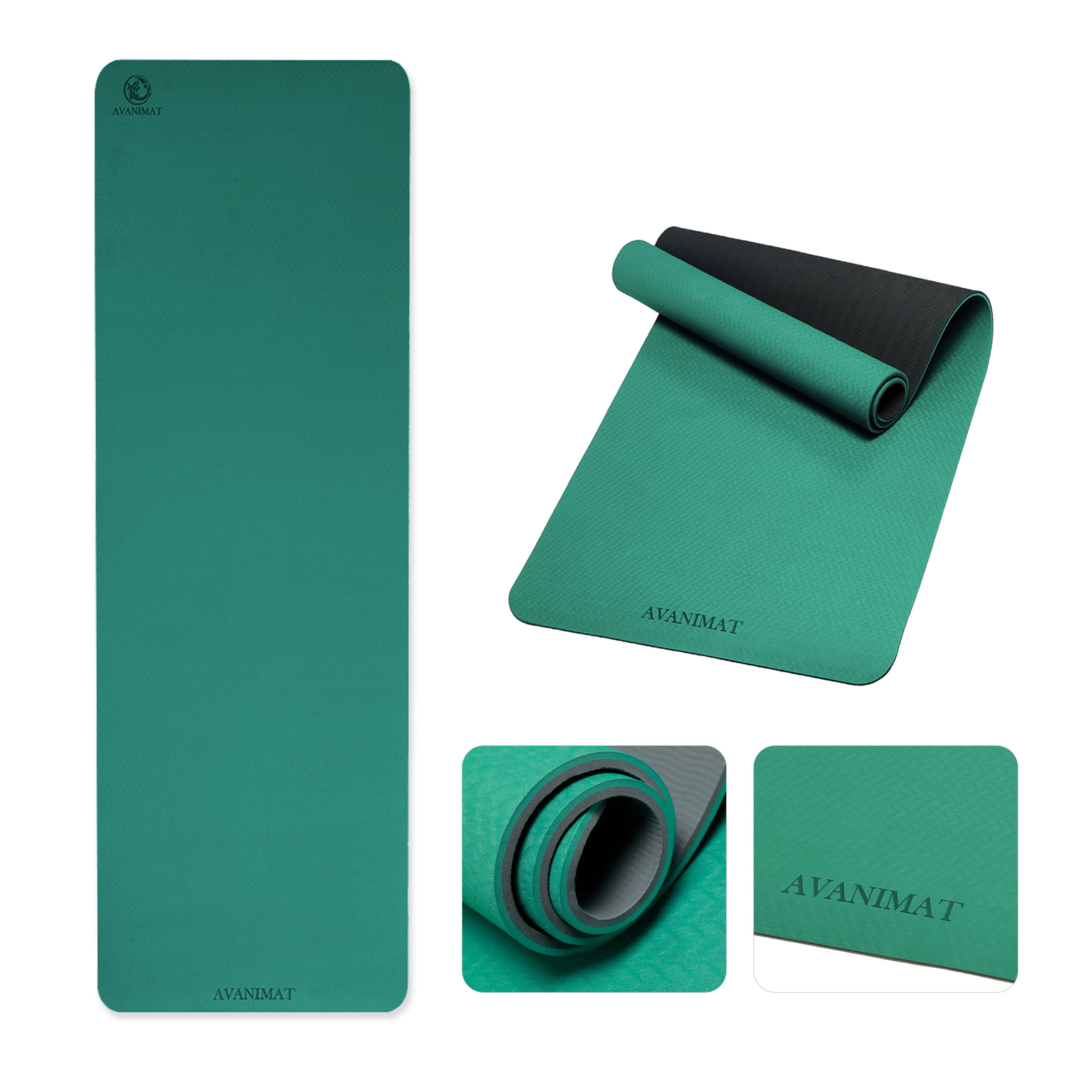 AvaniMat TPE Emerald Green Yoga Mat – Harmony and Sustainability