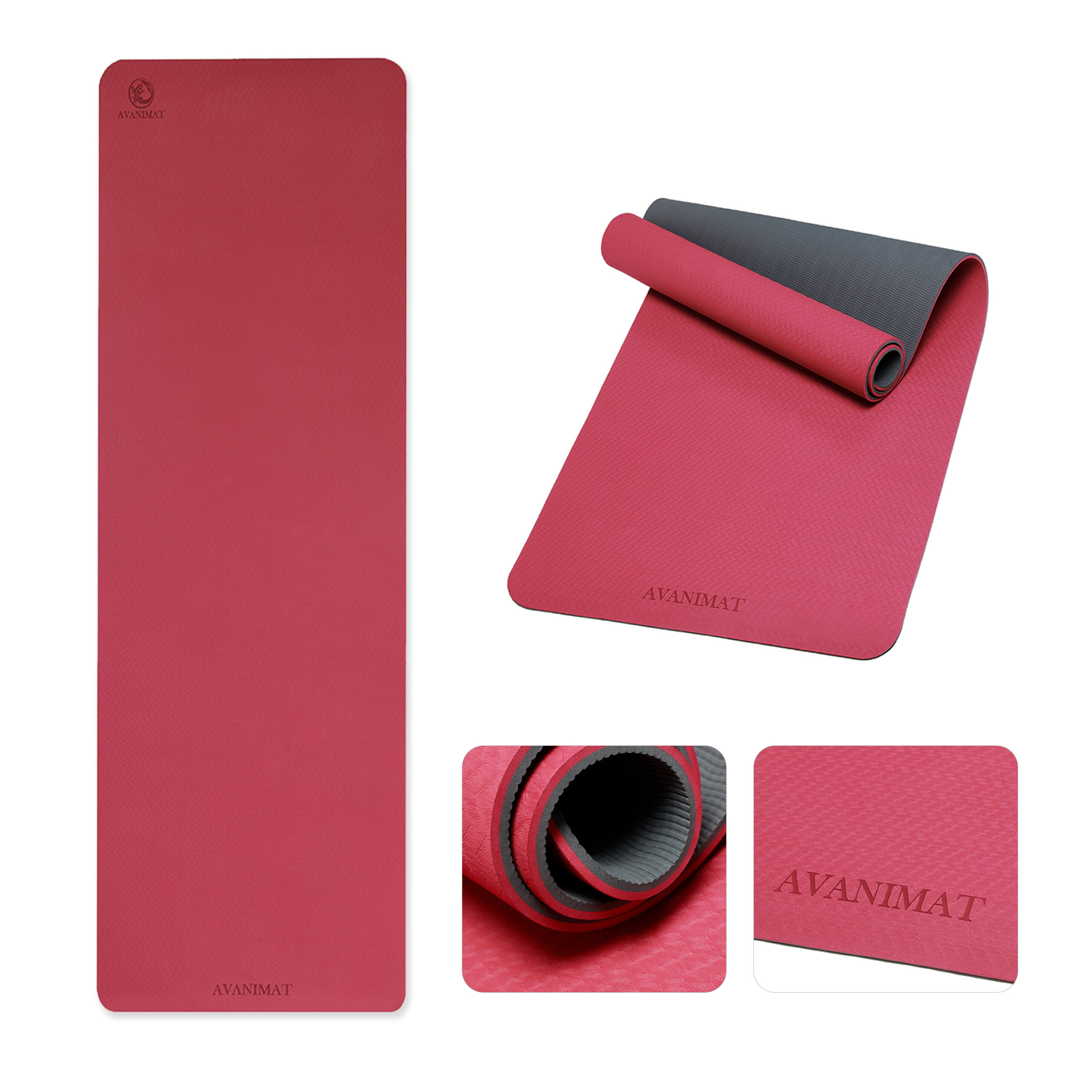 AvaniMat TPE Burgundy Yoga Mat – Harmony and Sustainability