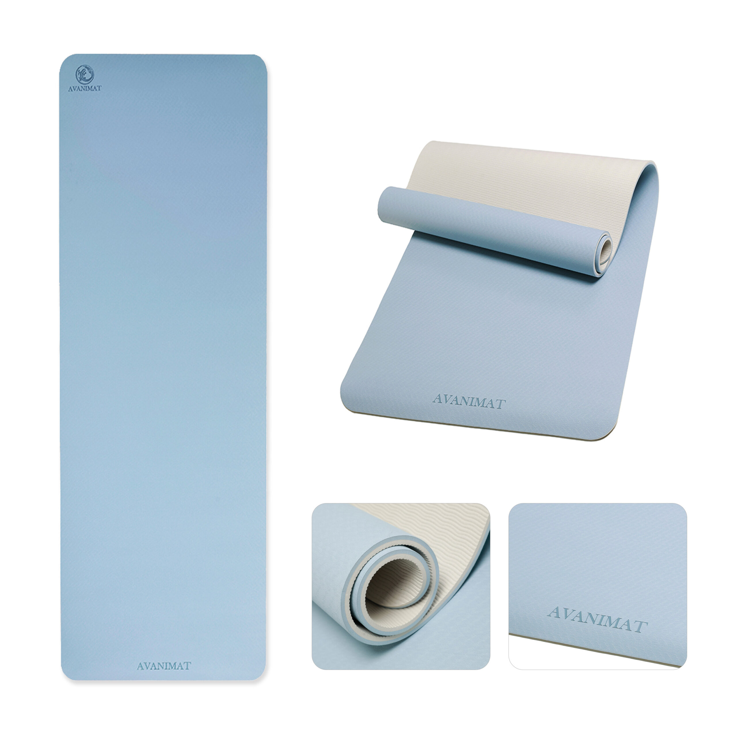 AvaniMat TPE Ice Blue Yoga Mat – Harmony and Sustainability