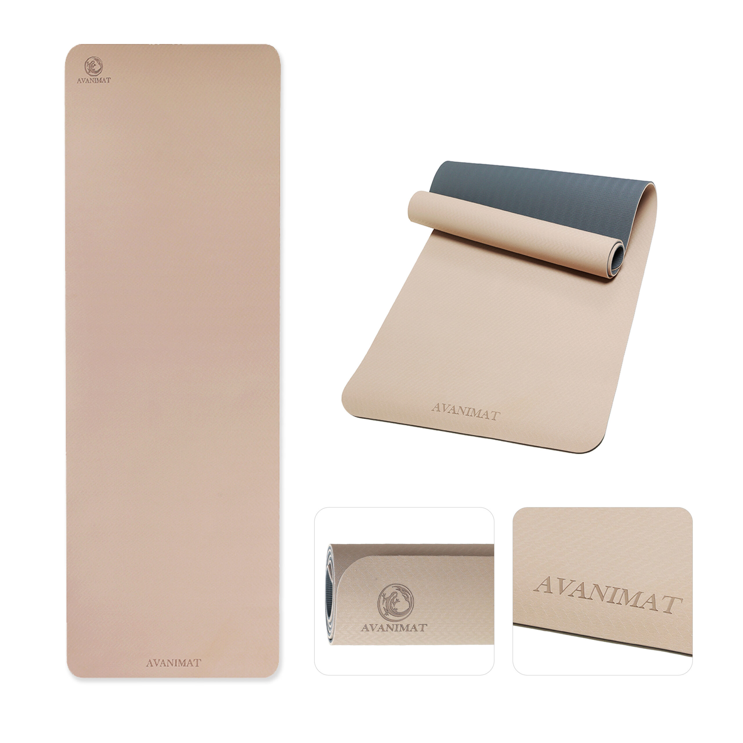 AvaniMat TPE Beige Yoga Mat – Harmony and Sustainability